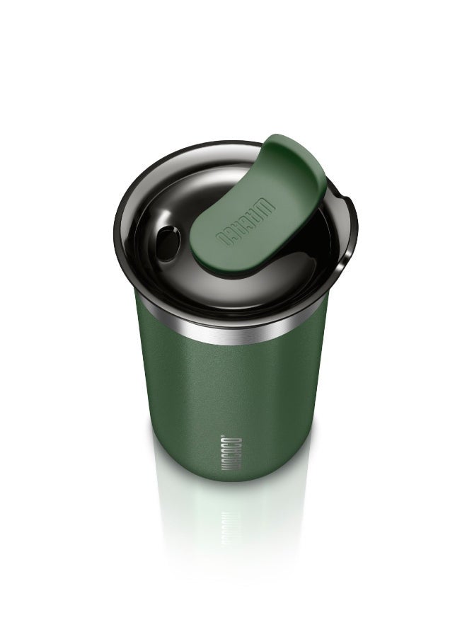 WACACO Octaroma LUNGO Vacuum Insulated Mug (300ml) - Double Wall Stainless Steel Coffee Travel Tumbler w/ Leakproof Drinking Lid, Reusable, Washable, BPA-Free, Hot & Cold - Pomona Green Pomona green  - Image 3
