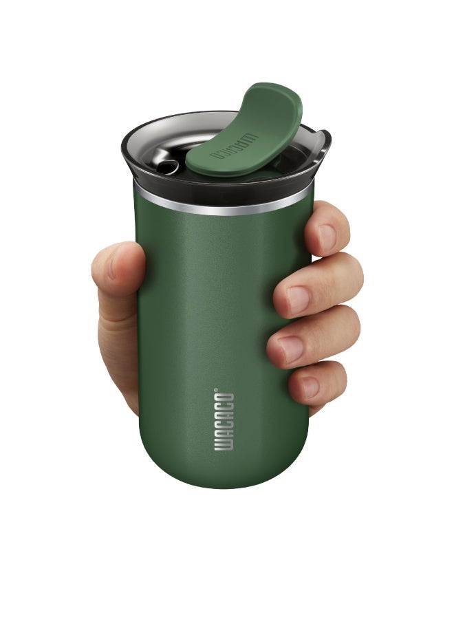 WACACO Octaroma LUNGO Vacuum Insulated Mug (300ml) - Double Wall Stainless Steel Coffee Travel Tumbler w/ Leakproof Drinking Lid, Reusable, Washable, BPA-Free, Hot & Cold - Pomona Green Pomona green  - Image 4