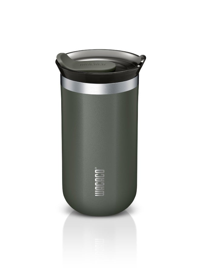 WACACO Octaroma LUNGO Vacuum Insulated Mug (300ml) - Double Wall Stainless Steel Coffee Travel Tumbler w/ Leakproof Drinking Lid, Reusable, Washable, BPA-Free, Hot & Cold - Dim Grey Dim grey  - Image 1