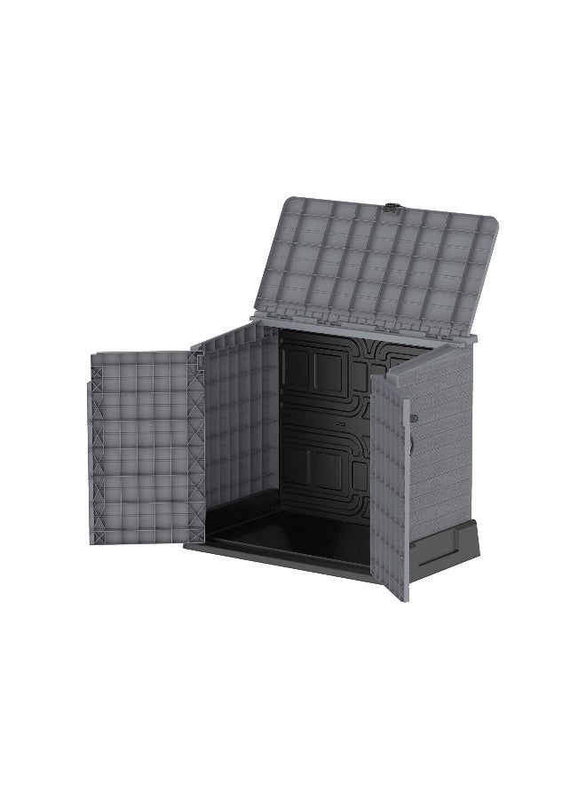 Cosmoplast Plastic Outdoor Garage Storage Shed 850 liters Dark Grey 850.0Liters  - Image 1