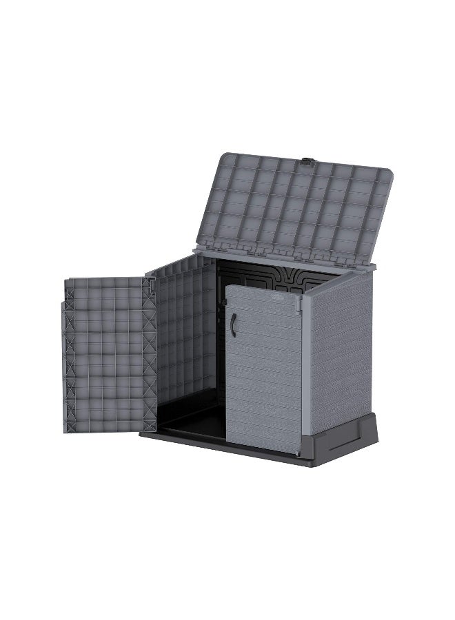 Cosmoplast Plastic Outdoor Garage Storage Shed 850 liters Dark Grey 850.0Liters  - Image 2