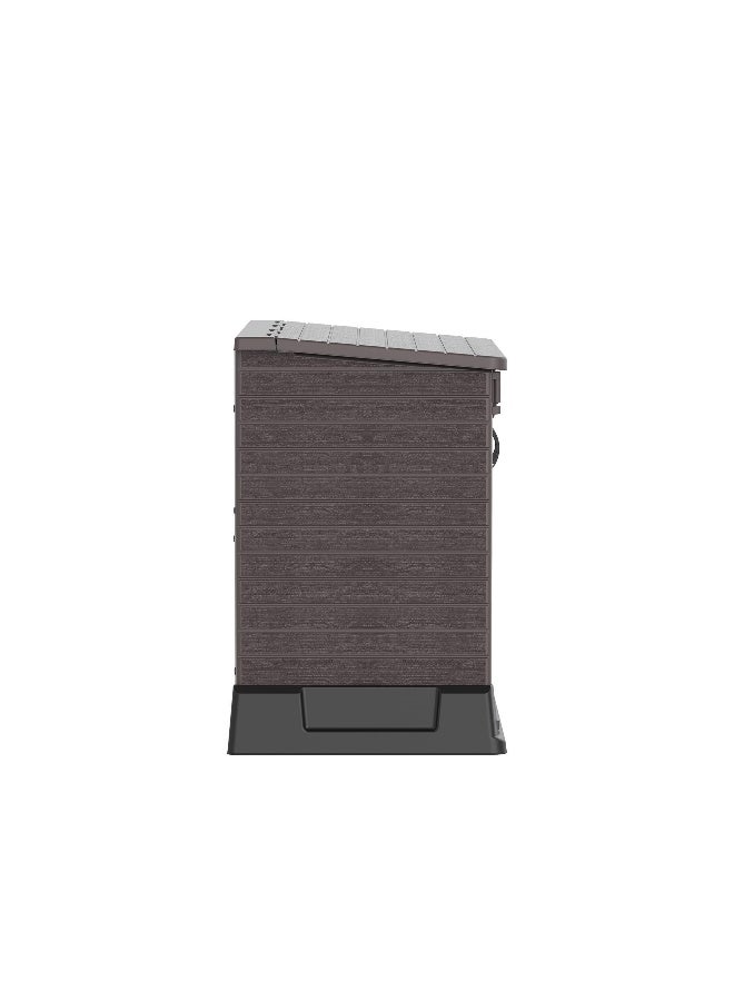 Cosmoplast Plastic Outdoor Garage Storage Shed 850L (Dark Brown) Dark Brown 850.0Liters  - Image 3