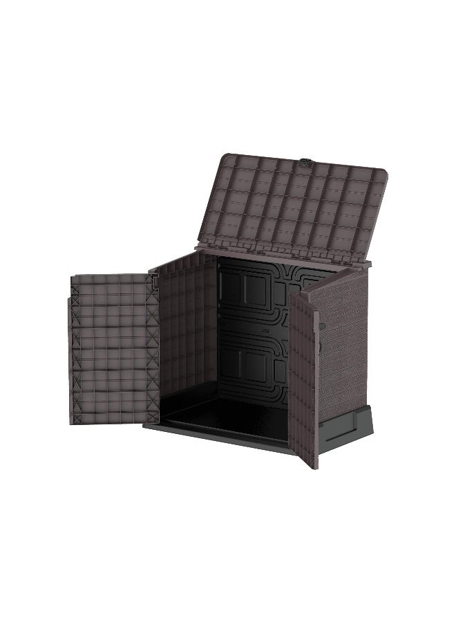Cosmoplast Plastic Outdoor Garage Storage Shed 850L (Dark Brown) Dark Brown 850.0Liters  - Image 2