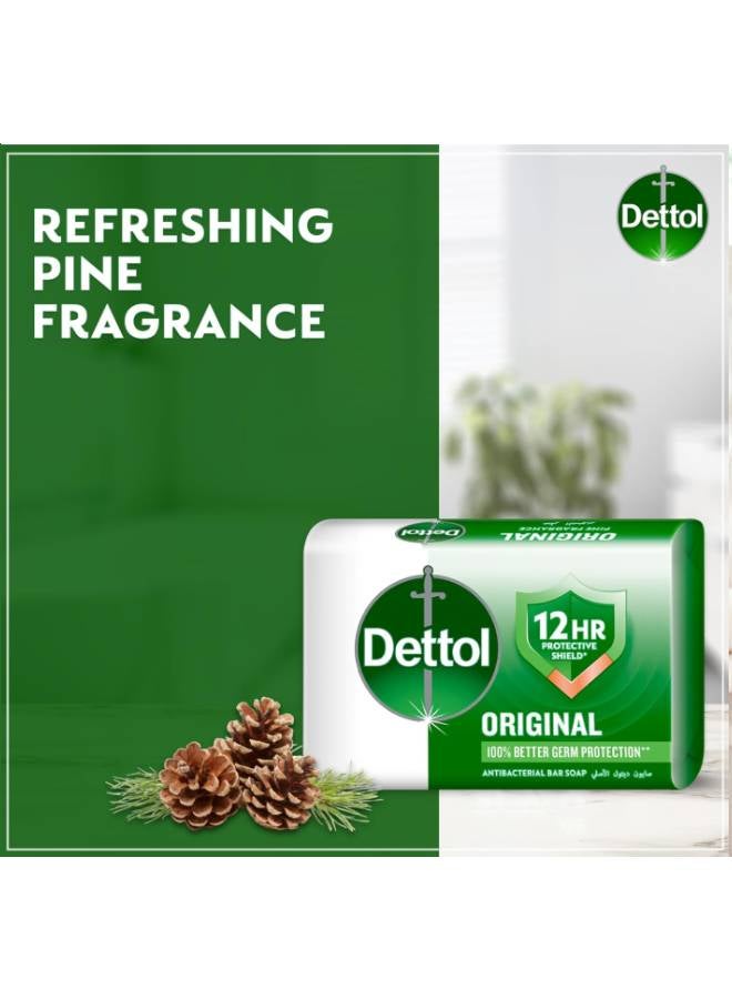 Dettol Original Anti-Bacterial Bathing Soap Bar - Pine Fragrance 4x Clear 115grams