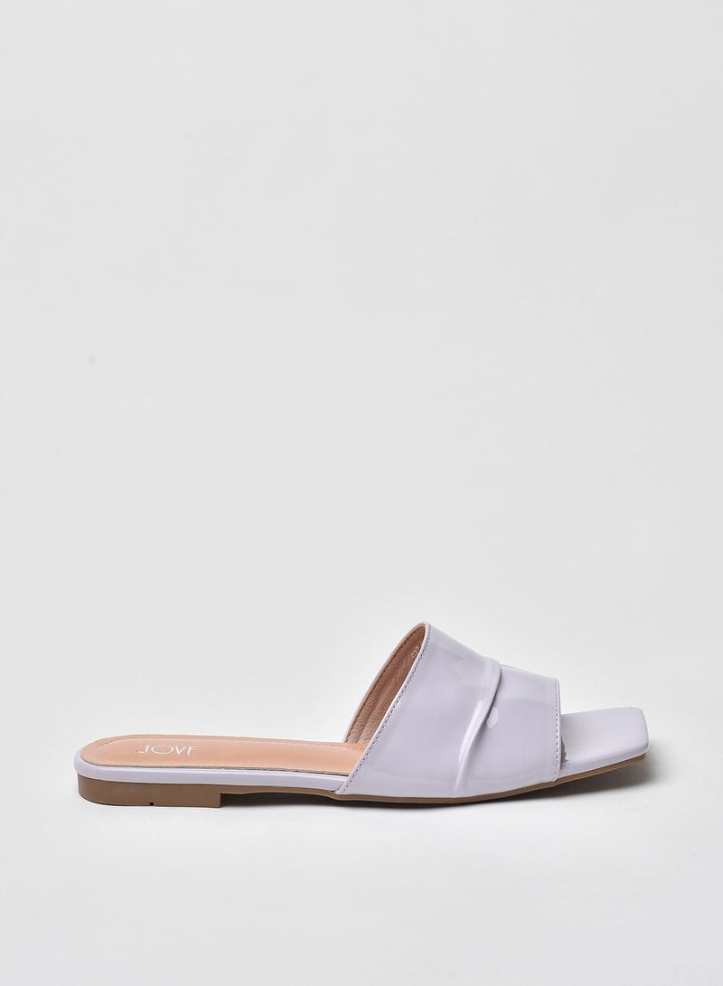 Jove - Stylish Elegant Flat Sandals Purple - Image 1