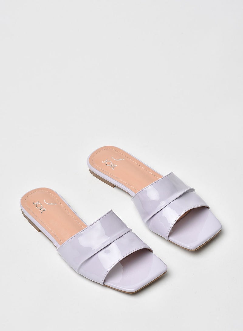 Jove - Stylish Elegant Flat Sandals Purple - Image 1