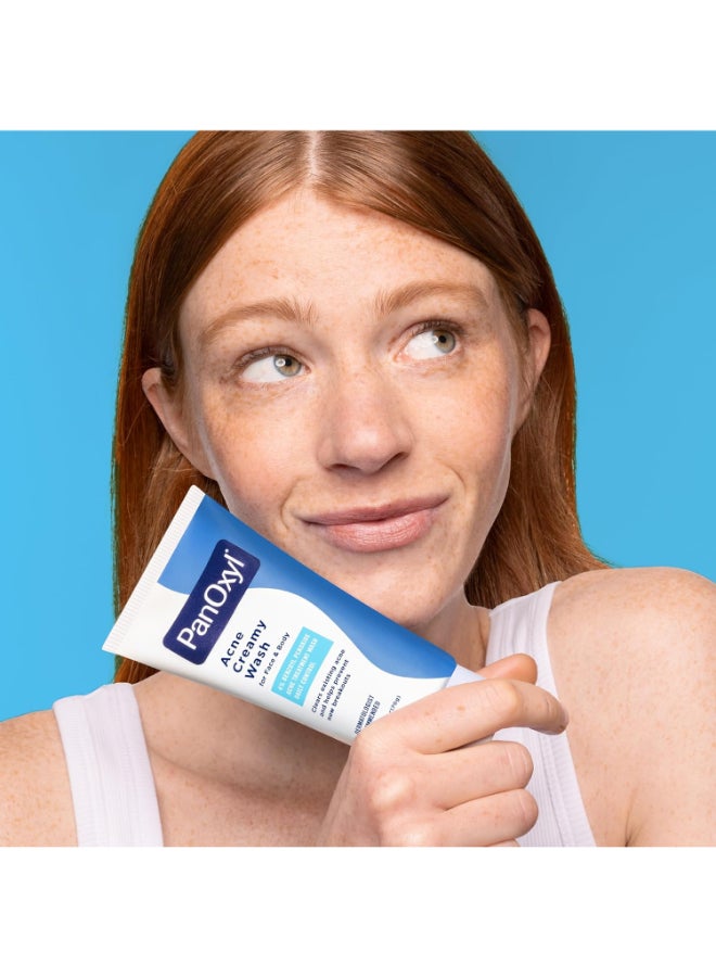 PanOxyl - Antimicrobial Acne Creamy Wash, 4% Benzoyl Peroxide 6ounce - Image 1