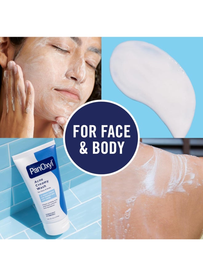 PanOxyl - Antimicrobial Acne Creamy Wash, 4% Benzoyl Peroxide 6ounce - Image 1
