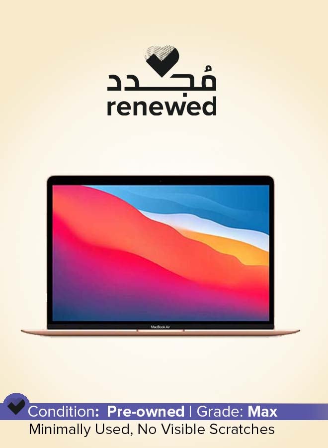 Apple Renewed - MacBook Air (New 2020) Laptop With 13-Inch Display, Apple M1 Chip with 8-Core Processor and 7-core Graphics/8GB RAM/256GB SSD/English Keyboard Gold  - Image 1