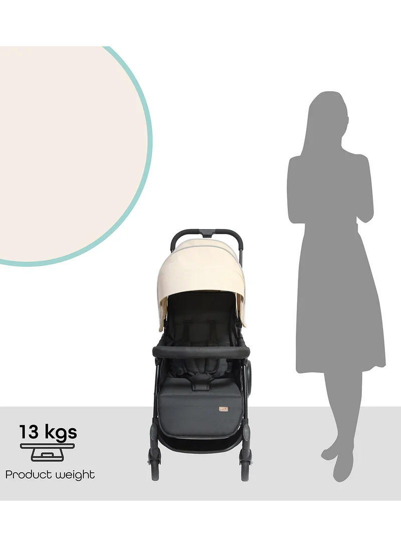 Moon Dois - Twin Stroller - Beige, Twin Baby Stroller Pram