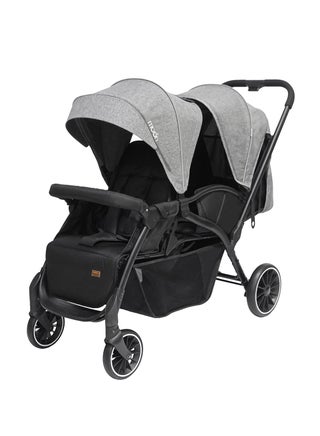 Reclining, Easy-Fold Dois Twin Baby Stroller Pram With Adjustable Canopy, 5-Point Harness, 0 Months +, Grey, Group 0+ - pnsku/N47609857A/45/_/1724247180/b0517371-f453-45de-ae34-9514360f554f