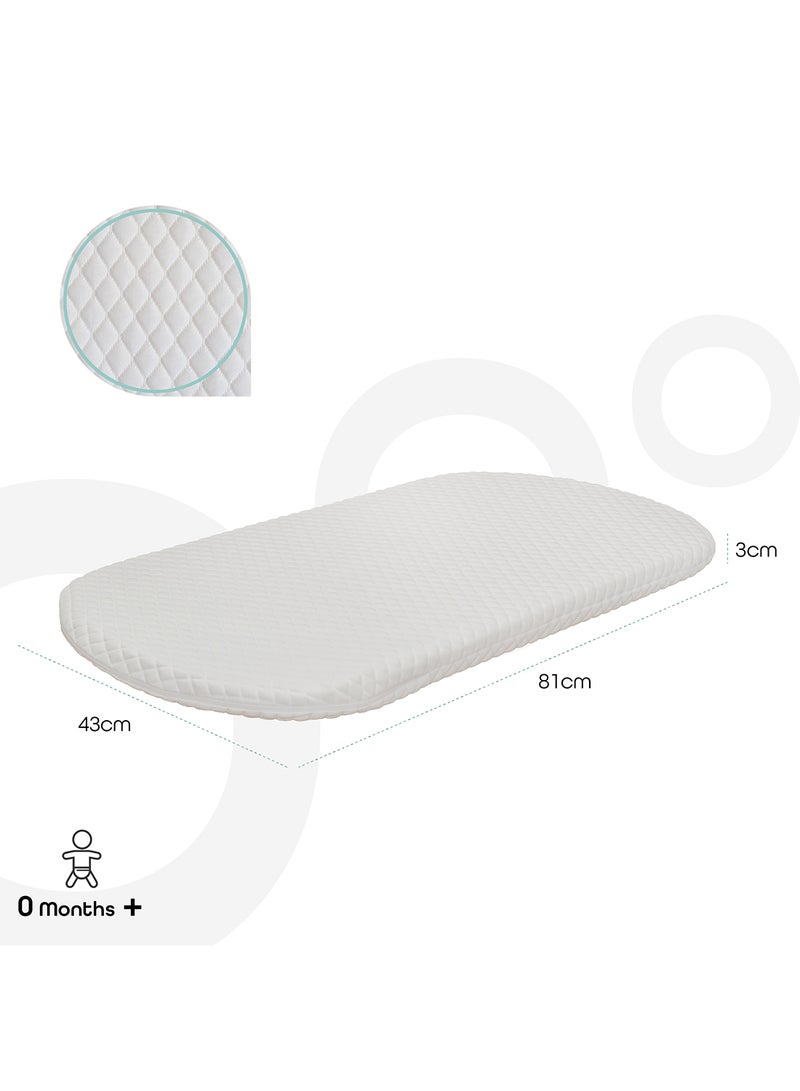 Moon Crib And Bassinet Mattress - 0M+, White  - Image 4