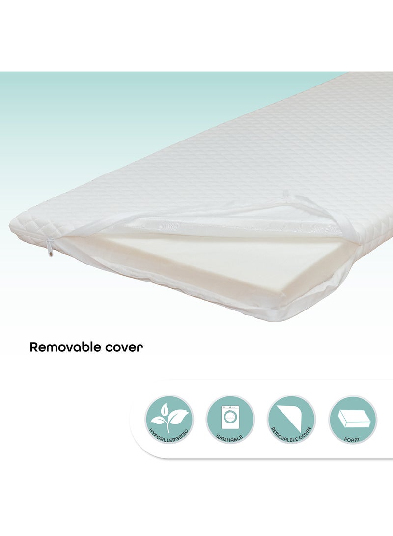 مون فراش مبطن لسرير الأطفال لحديثي الولادة وما فوق بلون أبيض - Image 3