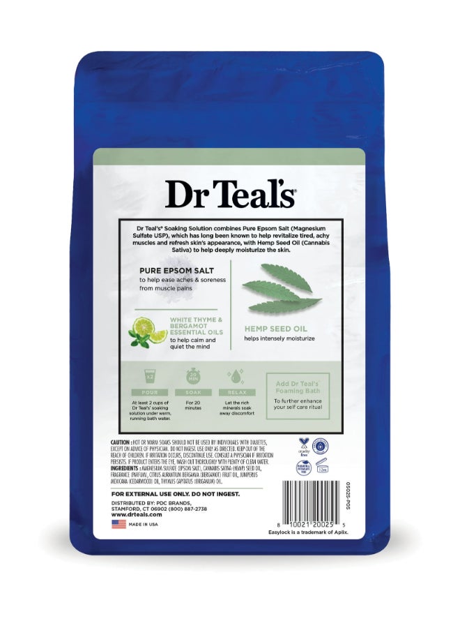 Dr Teal's - Pure Epsom Salt Soak, Hemp Seed Oil Blue 1.36kg - Image 1
