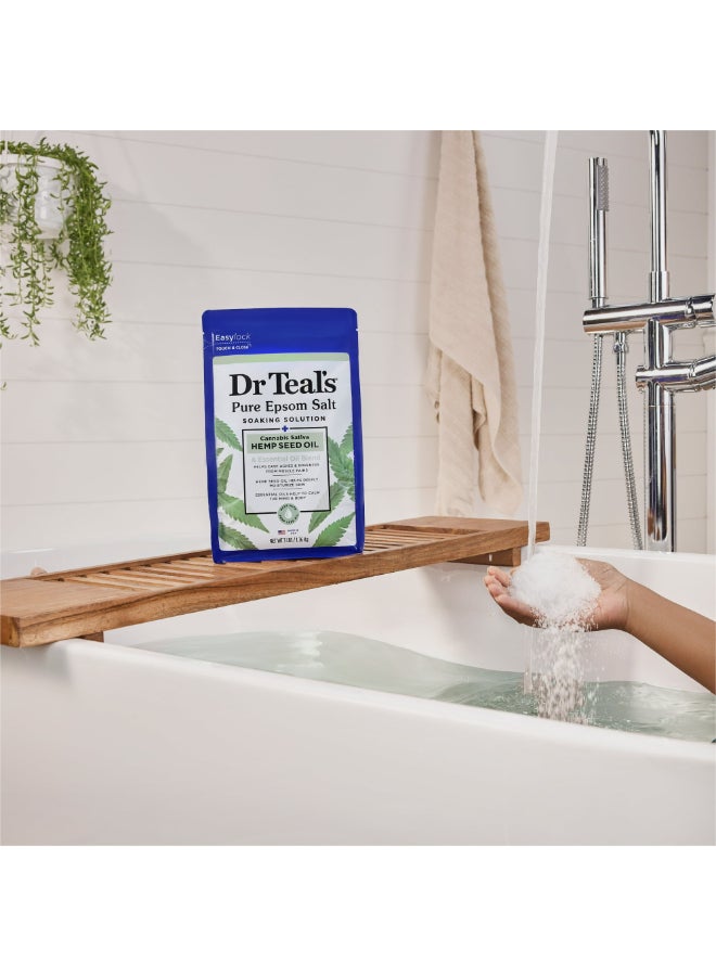 Dr Teal's - Pure Epsom Salt Soak, Hemp Seed Oil Blue 1.36kg - Image 1