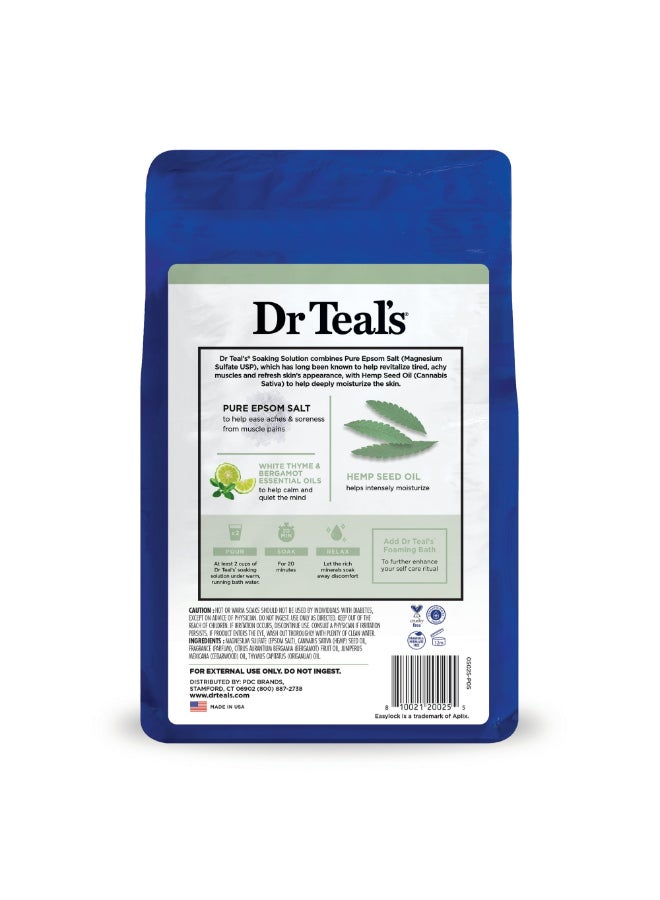 Dr Teal's - Pure Epsom Salt Soak, Hemp Seed Oil Blue 1.36kg - Image 1
