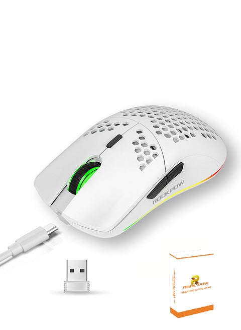 Wireless Gaming Mouse,Honeycomb Hollow Design Ergonomic Wireless Mouse with Backlight, 6 Buttons 4 Speed Adjustable DPI Computer Mouse Rechargeable RGB Gaming Wireless Mouse for Mac Laptop PC