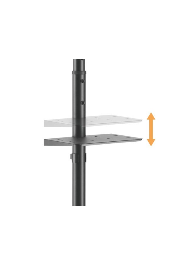 Hamood - Low Cost Height-Adjustable Steel TV Cart 32"-55" Black - Image 1