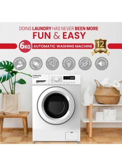 6KG 1000 RPM Front Load Washer With 12 Programs, 5 Star Energy Saving Rating, Quick Wash, Fully Automatic Washing Machine, Digital LCD Display, Child Lock Best For Home And Camps 6 kg 107.6 kW NWM600FN7 White - pnsku/N47629857A/45/_/1694520460/72f8896d-453d-4f60-a6a9-3c77900c665a