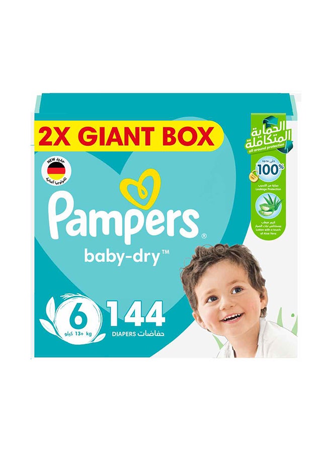 Pampers Aloe Vera Taped Diapers Size 6 2X Giant Box 144 Count  - Image 2