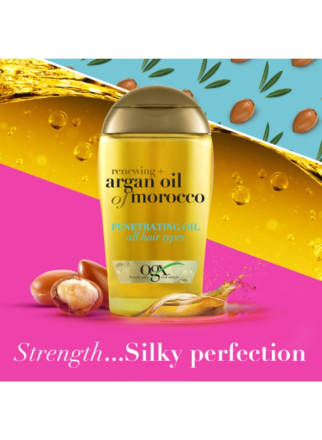Ogx Hair Oil Renewing+ Argan Oil of Morocco Penetrating Oil All Hair Types New Formula 100ml  - Image 2