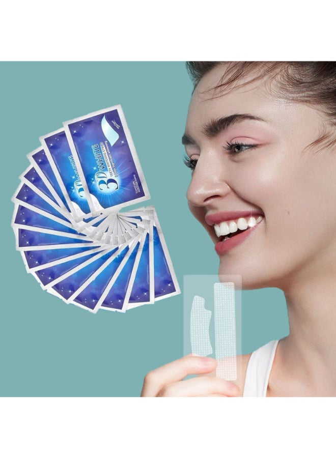 VILILY 14 Pairs 3D White Teeth Strip Dental Whitening Kit 100% Genuine Branded For Express Fast Result Treatments Professional Whitener Enamel And Stains Removal Unisex Clear 52grams  - Image 3