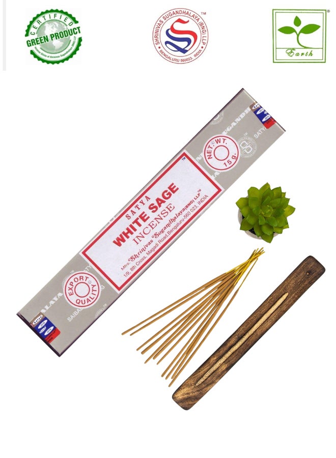 Satya White Sage Incense Stick Brown - Image 1