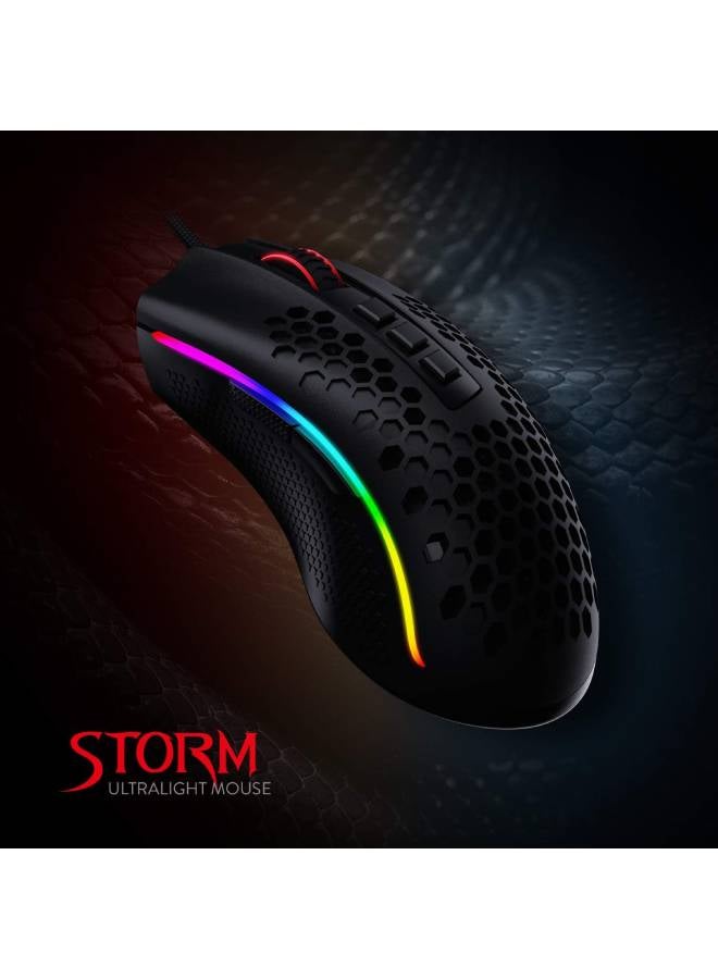 REDRAGON M808 Storm Lightweight RGB Gaming Mouse, 85g Ultralight Honeycomb Shell - Image 2