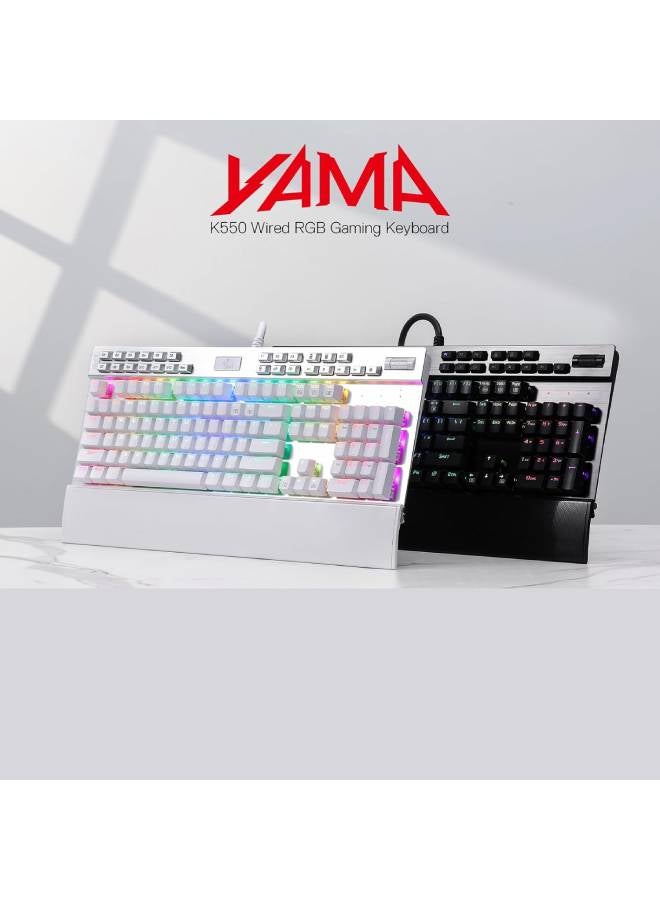 REDRAGON - Mechanical Gaming Keyboard RGB Led Backlit With Brown Switches Macro Recording Wrist Rest Volume Control Full Size - Image 1