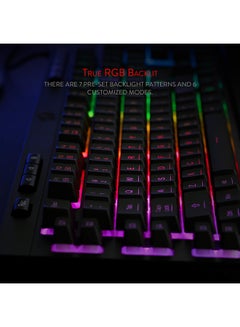 Redragon Shiva K512 RGB Backlit Membrane Wired Gaming Keyboard with Multimedia Keys, 6 Extra On-Board Macro Keys, Dedicated Media Control, Detachable Wrist Rest- Black - pnsku/N47669199A/45/_/1718020887/82b07c2d-df9a-4f55-9c8c-8a8e13d10545