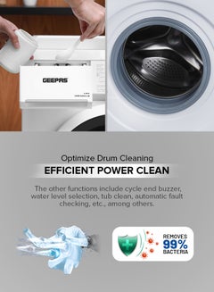 GEEPAS 6 KG Front Load Fully Automatic Washing Machine|Durable Stainless Steel Drum, 15 Washing programs, 1000 RPM, LED Display | Waterproof IPX4 |2050 W 1 Years Warranty GWMF68005LCU White  - Image 5