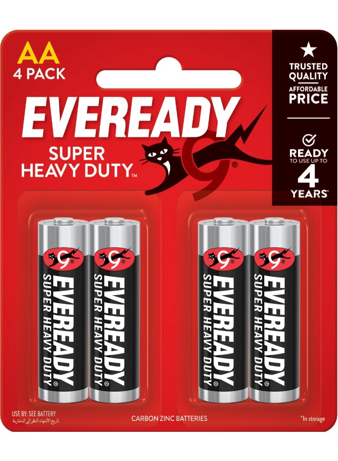 Eveready - 4 AA Black Blister card Silver/Black/Red - Image 1