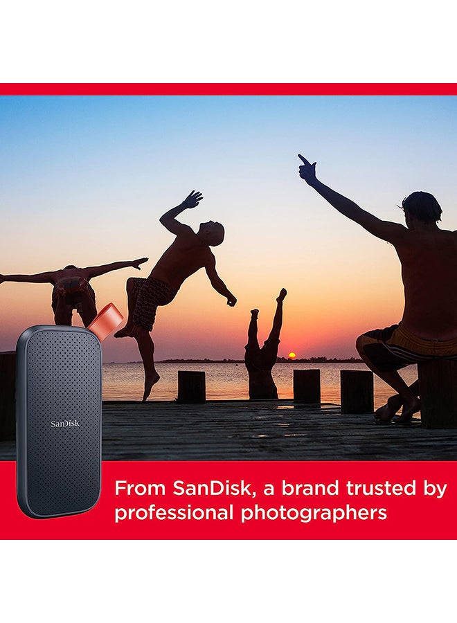 Sandisk - 1TB Portable SSD, 520MB/s R, USB 3.2 Gen 2, Rugged SSD with Upto 2 Meter Drop Protection, Type-C to Type-A Cable, PC & Mac Compatible, 3 Y Warranty, External - SDSSDE30-1T00-G25 1 TB - Image 1