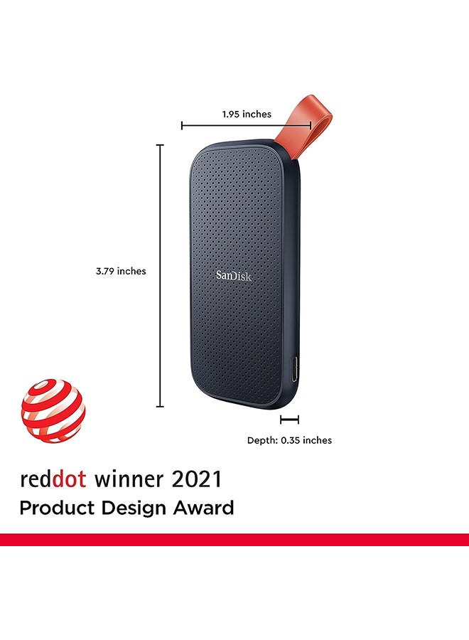 Sandisk - 1TB Portable SSD, 520MB/s R, USB 3.2 Gen 2, Rugged SSD with Upto 2 Meter Drop Protection, Type-C to Type-A Cable, PC & Mac Compatible, 3 Y Warranty, External - SDSSDE30-1T00-G25 1 TB - Image 1