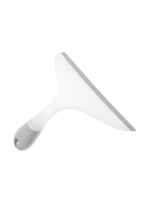 Anti-scratch Window And Shower Squeegee With Rubber Ergonomic Grip White/Grey 25cm