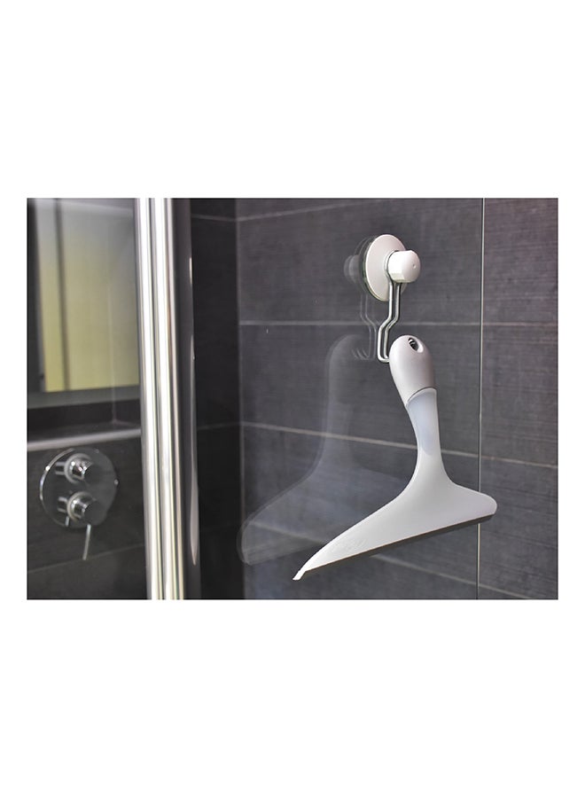 Anti-scratch Window And Shower Squeegee With Rubber Ergonomic Grip White/Grey 25cm
