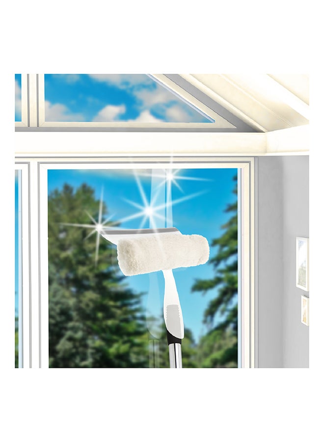 APEX - Microfibre Window Washer Squeegee With Chrome Telescopic Handle Black/Grey 25cm - Image 1