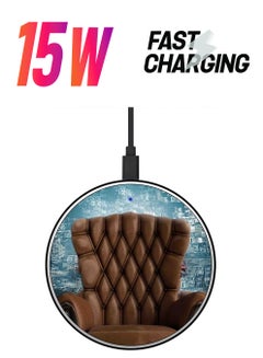 Sofa Chair Printed Ultra Slim Fast Wireless Charger With USB Cable Brown/Blue/White