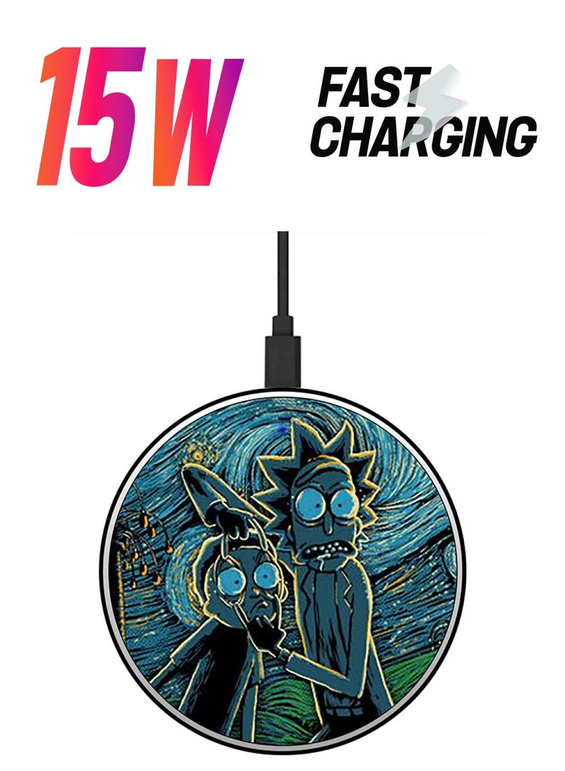 Theodor Printed Ultra Slim Fast Wireless Charger With USB Cable Multicolour  - Image 1