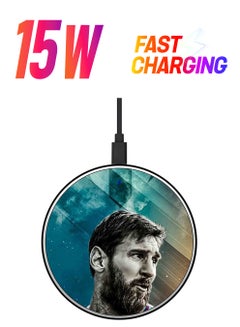 Theodor Leo Messi Printed Ultra Slim Fast Wireless Charger With USB Cable Multicolour  - Image 1