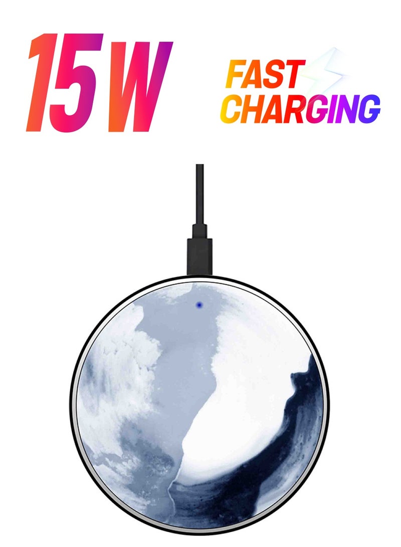 Theodor Light Flow Printed Fast Wireless Charger With USB Cable Multicolour  - Image 1