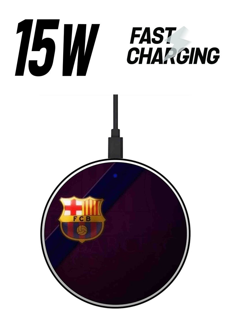 ثيودور شاحن لاسلكي سريع بطبعة شعار باركا صغير مع كابل USB متعدد الألوان - Image 1