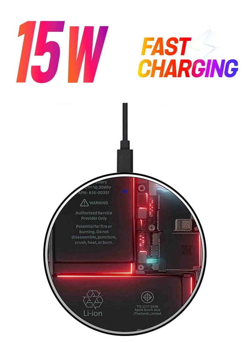 Theodor Mobile Board Printed Fast Wireless Charger With USB Cable Multicolour  - Image 1