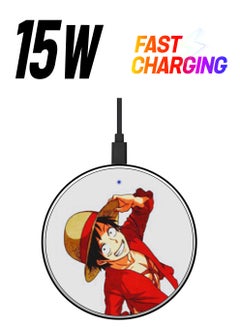 Monkey D Luffy Printed Fast Wireless Charger With USB Cable Multicolour