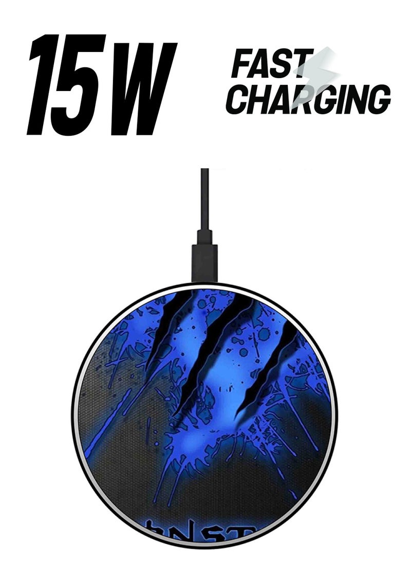 Theodor Monster Printed Fast Wireless Charger With USB Cable Multicolour  - Image 1