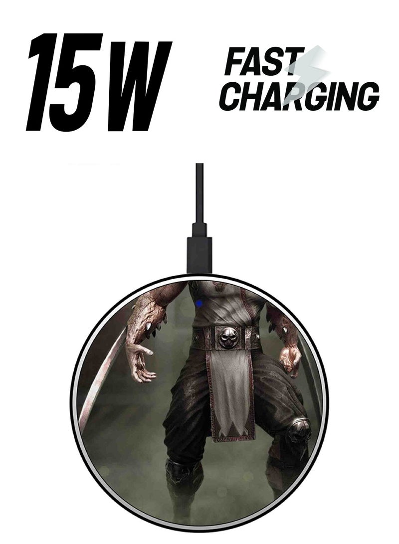 ثيودور شاحن لاسلكي سريع بطبعة مستوحاة من لعبة الفيديو "Mortal Kombat" مع كابل USB متعدد الألوان - Image 1