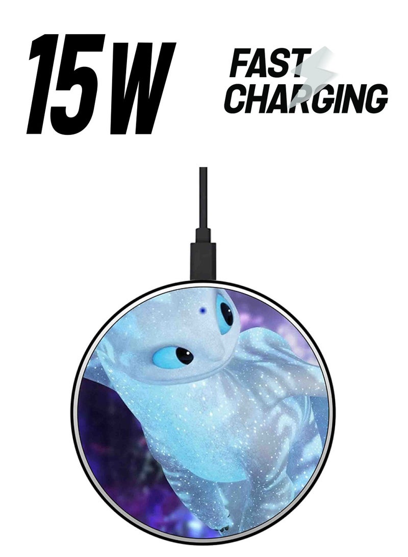 ثيودور شاحن لاسلكي سريع ورفيع للغاية بطبعة رسومات كرتونية مع كابل USB متعدد الألوان - Image 1