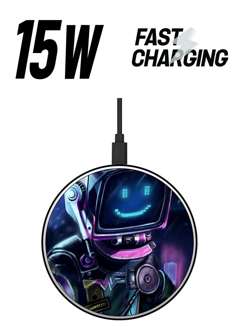 Theodor Game Printed Fast Wireless Charger With USB Cable Multicolour - Image 1