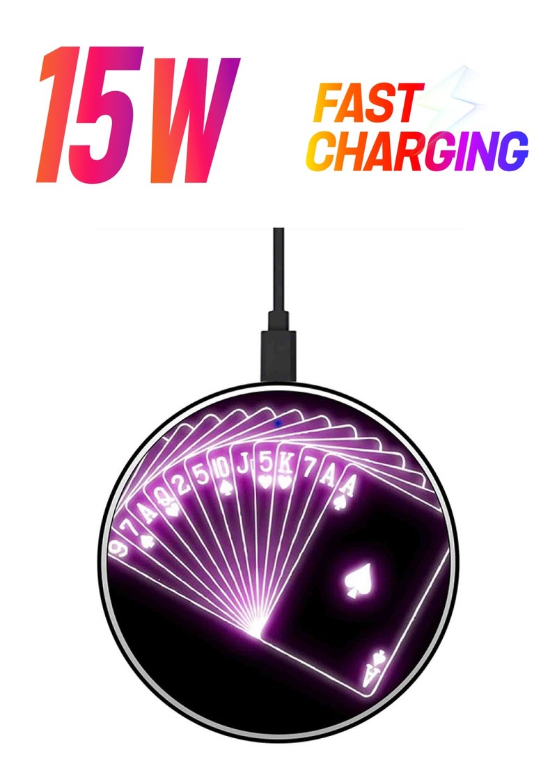 Theodor Pink Lght Card 15W Wireless Fast Charger Multicolour 