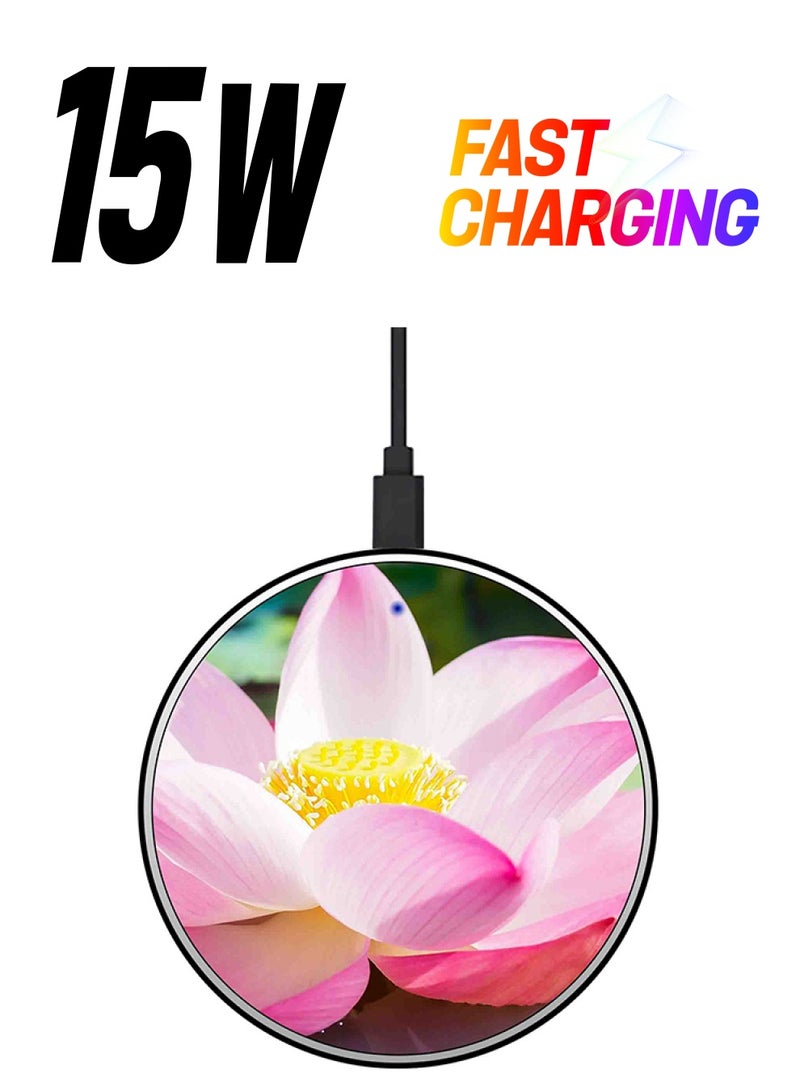 Theodor Pink Lotus 15W Wireless Fast Charger Multicolour 